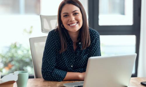 happy woman in professional occupation